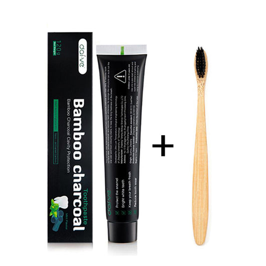 Bambu Tandborste & Kolpulver Set – Naturlig Tandblekning & Munvård