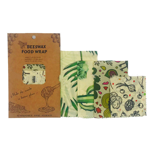 Beeswax Matförpackning – Återanvändbara & Miljövänliga Matomslag (3-pack)